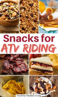 snacks for atv riding with text overlay