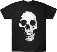 White Skull Shaped Grunge T-shirt, White Grunge T-shirt With Skull Design, White Skull Print Alternative T-shirt, Alternative White T-shirt With Skull Print, Grunge Skull T-shirt Pre-shrunk, Edgy Skull Screen Print T-shirt, Skull T Shirt, Skull Tshirt, Shirt Designs