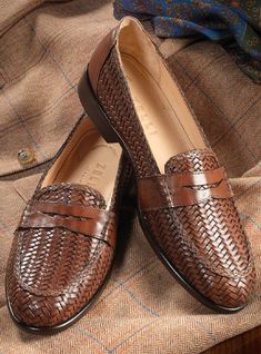 The Woven Loafer in Cognac Elegant Brown Woven Leather Loafers, Classic Woven Leather Loafers With Round Toe, Classic Woven Leather Loafers, Classic Woven Leather Slip-on Loafers, Classic Woven Leather Loafers For Work, Classic Slip-on Woven Leather Loafers, Formal Brown Woven Leather Loafers, Brown Formal Loafers With Woven Sole, Formal Brown Loafers With Woven Sole