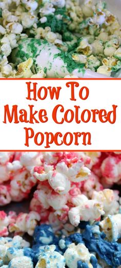 how to make colored popcorn with text overlay