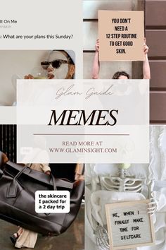 ✨ Laugh your way to better skin with the Glam Guide: Memes! 😂 Skincare doesn't have to be all serious – here’s a collection of relatable, fun, and downright hilarious moments that every beauty lover can relate to. Join us for a laugh and stay tuned for more skincare insights with a twist! 
#SkincareMemes #BeautyHumor #RelatableBeauty #GlamInsight Make Time, Good Skin, Stay Tuned, In This Moment