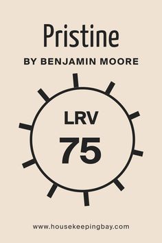 the label for pristine by benjamin moore's lrv 75, which is