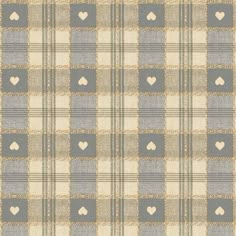 a gray and white plaid pattern with hearts on the front, as well as two smaller hearts on the back