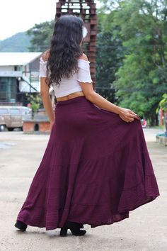 All items are shipped by Thailand Post .Free upgrade to D.H.L. Express when you buy 2 items or more. The USA only US sizing fits XS-XL please check the sizes in inches in the description. From Twist and Crinkle Collection Due to popular demand, I have now made this style of skirt in double fabric for winter wear. This lovely Boho piece is made from 100% cotton. In 4 tiers with a smock elastic waist ensures a great fit. A great piece to wear with a tight or cropped top. You can even wear it as a Flowy Bohemian Skirt In Solid Color, Solid Bohemian Ruffled Skirt, Bohemian Solid Color Flared Maxi Skirt, Bohemian Ruffled Skirt In Solid Color, Solid Bohemian Flared Maxi Skirt, Solid Color Bohemian Ruffled Skirt, Bohemian Gathered Skirt In Solid Color, Bohemian Gathered Skirt Solid Color, Bohemian Solid Color Gathered Skirt