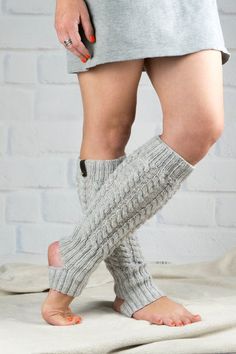 Hand knitted leg warmers, light gray color and cable pattern. Beautiful, warm, comfortable. Good gift for her for Christmas, New Year & Mather day. You can wear a tight and tense, suitable for dance and yoga. It can be performed in other colors and lengths for your order. Composition: 50% wool, Ballet Hands, Chilled Soups, Womens Wool Socks, Mather Day, Knitted Leg Warmers, Dance Yoga, Knit Leg Warmers, Cable Pattern, Leg Warmer