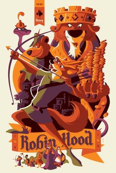 the poster for robin's blood is shown with an image of two animals and a man