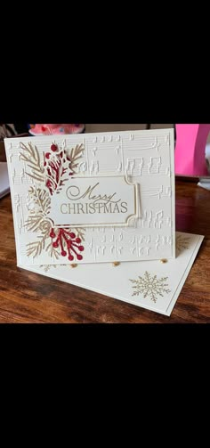 a christmas card with the word merry written on it