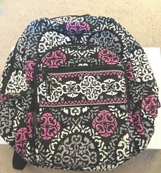 Vera Bradley Backpack Campus, Backpack Art, Ear Bud, White Backpack, Campus Backpack, Grey Backpacks, Floral Backpack, Brown Leather Backpack, Purple Sneakers