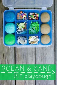 the ocean and sand diy playdough is an easy, fun activity for kids