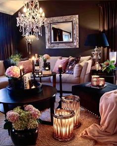 Classy Living Room, Glam Living, Glam Living Room, Black Living Room, Laundry Area, Living Room Decor Cozy, Home Cinema, Decor Home Living Room, Living Room Decor Apartment