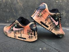 Original Nike Air Max 90 Leather Customized as seen in the Pictures Handpainted with specific leather Colours that will last forever on the shoes Availlable in all sizes Sepatu Air Jordan, Custom Sneakers Diy