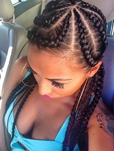 Hair - Haare Big Cornrows Hairstyles, Jumbo Cornrows, Big Cornrows, Cornrows Updo, Cornrows Hairstyles, Straight Back, Girls Braids