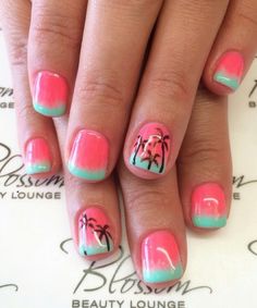 Myrtle Beach Nails, Cute Nails For Summer, Luminary Nails, Ongles Design, Sharpie Nails, Preppy Nails, Ombre Gel Nails, Disney Inspired Nails