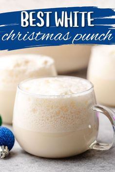 Side view of punch in a glass. White Christmas Punch, Party Food Christmas, Brunch Christmas, Christmas Morning Punch, Best Punch Recipe, Christmas Drinks Nonalcoholic, Punch Christmas, Holiday Punch Recipe, Holiday Party Drinks