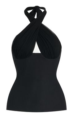 Find Tae Park Exclusive Silk Halter Top L on Editorialist. Brooklyn-based Taehee Park’s romantic essentials highlight understated body parts — like the under-bust and collarbone — with traces of vintage finds and her Southeast Asian roots. Each piece is designed to “stand out in a crowded room” and “be worn with minimal effort,” says Park. Elegant Halter Neck Swimwear With Built-in Bra, Elegant Party Swimwear With Built-in Bra, Elegant Fitted Swimwear For Evening, Chic Formal Swimwear For Summer, Elegant Black Backless Swimwear, Elegant Backless Black Swimwear, Chic Evening Swimwear With Underwire, Chic Underwire Swimwear For Evening, Elegant Backless Swimwear With Lined Body