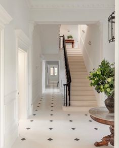 the hallway is clean and ready for us to use as an entrance way in this house