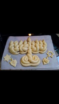 the cookies are shaped like letters and stars