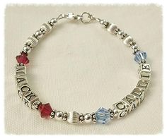 "Personalized Beaded Mothers or Grandmothers Bracelet Personalize your bracelet with any NAMES on a single or multi strand bracelet. Your choice of Swarovski Crystal Birthstone bead colors Max. of 20 Letters will fit per bracelet strand (with no birthstones). Handmade using all .925 Sterling Silver beads (letter blocks beads, spacer beads, clasp, etc.) HOW TO ORDER: In the box above, Please type the NAME(s) & Birthstones (if needed) for each strand. Your choice of a toggle or lobster clasp. Mother's Day Birthday Beaded Birthstone Bracelets, Mother's Day Multicolor Beaded Name Bracelet, Hand-strung Beaded Bracelets For May Birthstone, Personalized Sterling Silver Birthstone Name Bracelet, Adjustable Silver Name Bracelet With Birthstone, Multi Strand Bracelet, Name Jewelry, Strand Bracelet, Name Bracelet