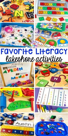 several pictures of different activities for children to play with in their homeschool or classroom