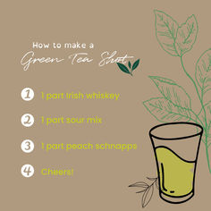 how to make a green tea shot with instructions on how to drink it and what to use it