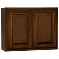 a brown cabinet with two doors and no drawers