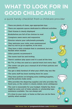 what to look for in good child care checklist from a children's guide