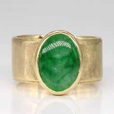 Jadeite Cocktail Ring | 2.70ct | SZ 8.25 | Jewelry Projects, Real Gold, Fine Jewelry, Yellow Gold, Gemstones, Band, Ring