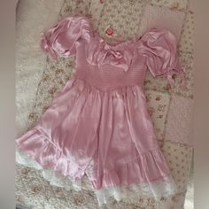 This Romper Is New With Tags And Is Perfect For The Coquette Girlies Clown Editorial, Pink Girly Things Princesses, Skz Clothes, Babydoll Clothes, Coquette Girlies, Coquette Clothes, Pink Pjs, Pink Babydoll, Coquette Fashion