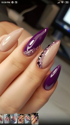 Stilleto Nails Designs, Nail Academy, Small Nails, Nails Salon, Makijaż Smokey Eye, Nail Designs Glitter, Diamond Nails, Classy Nails