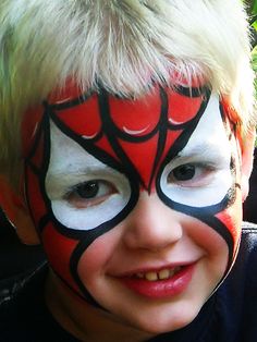 Spiderman face painting, charming faces face painting, baltimore Easy Spiderman Face Paint, Spiderman Face Paint, Spider Man Face Paint, Spiderman Makeup, Spider Face Painting, Easy Halloween Face Painting