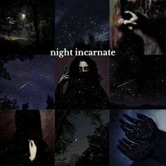 a collage of images with the words night incamate