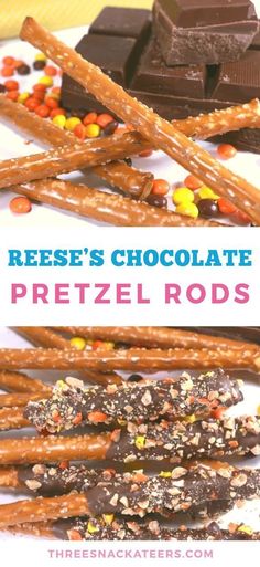 reese's chocolate pretzel rods are an easy snack for kids and adults