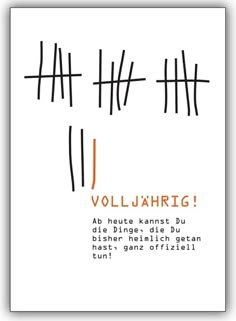 an orange and black poster with the words vollujahrig written on it