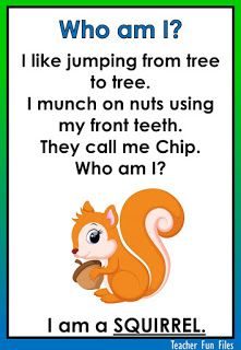 a poster with an image of a squirrel and text that says who am i?