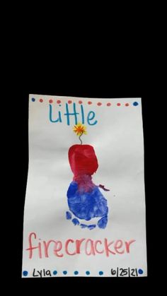 a paper sign that says little firecracker