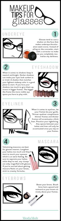 Make Up Guide, How To Wear Makeup, 2019 Makeup, Glasses Makeup, Makeup Guide, Makeup Tricks, Makeup Hacks, Trendy Makeup, Girls With Glasses