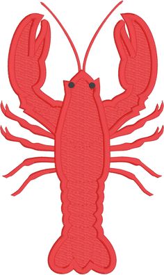 a large red lobster is shown on a white background