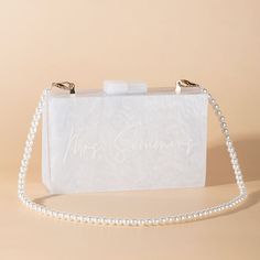 [MINIMALIST STYLE]: This bag is simple and elegant in design. The transparent and shiny bag is paired with a custom name, pearl chains or delicate gold chains, symbolizing the purity and beauty of this marriage, and also represents the beginning and commitment of marriage, adding a perfect combination of modern and traditional to the bride's or bridesmaid's outfit.
[HIGH QUALITY]: The bag is made of high-quality acrylic material and is durable. The internal capacity is enough to organize your da Elegant Summer Clutch, Elegant Wedding Bag For Summer, Elegant Summer Wedding Bag, Elegant Summer Wedding Bags, Elegant Summer Evening Bag, Chic Clear Party Clutch, Chic Clear Clutch For Party, Elegant Evening Bag For Summer, Chic Summer Bags For Wedding Guests