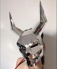 Nightclub Mirror Mask Devil DJ Dance Demon Performance Shiny Sliver Masked Party, Mirror Mask, Night Club Dance, Outfits Nightclub, Pig Mask, Demon Mask, Silver Mask, Dj Dance, Club Dance