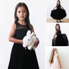 Girls Formal Wear, Black Tulle Dress, Black Tutu