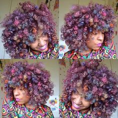 Tiny Afro, Dyed Curly Hair, Dyed Natural Hair, Pelo Afro, Hairstyle Gallery, Rainbow Hair, Big Hair, Short Hairstyles For Women, Ponytail Hairstyles