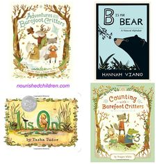 four children's books about bears and other animals are featured in this image with the title