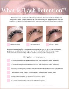 LASH RETENTION GUIDE Bombshell Beauty Academy have created a comprehensive DOWNLOADABLE Lash Retention guide to help you in your career as a successful Lash Artist!  This guide is complete with tips and tricks on application, reasons why your retention may not be the best it can be and also ways to improve the retentio What Is Classic Lashes, Lash Retention Tips, Lash Retention, Lash Course, Types Of Eyelash Extensions, Lash Extension Training, Lash Tricks, Lash Technician, Eyelash Extension Training