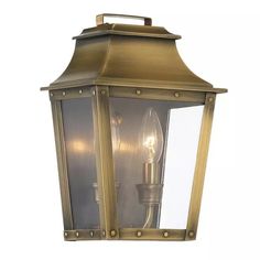 an outdoor wall light with two lights on it