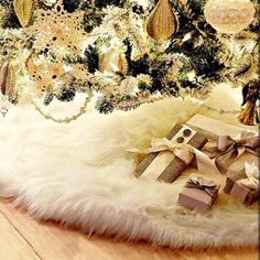 "48" Plush Faux Fur Christmas Tree Skirt for Holiday Parties & Decor ZAALBA | ZAALBA "48" Plush Christmas Tree Skirt Decoration Faux Fur in White | 48" W | Wayfair Fur Christmas Tree Skirt, Faux Fur Christmas Tree, Fur Christmas Tree, Desktop Christmas Tree, White Tree Skirt, Plaid Christmas Tree Skirt, Xmas Tree Skirts, School Store, Buffalo Plaid Christmas Tree