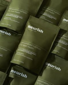 several packets of neurish are stacked on top of eachother's bag