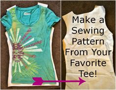 the sewing pattern for this t - shirt is easy to make and looks great on someone's body