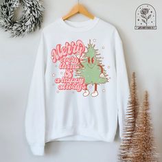 Christmas Shirt Christmas Sweatshirt Retro Christmas Sweatshirt Womens Christmas Sweatshirt Plus Size Cute Christmas Sweatshirts Ugly Sweater ALL OF OUR ITEMS CAN BE MADE IN YOUTH SIZES, TSHIRTS (COMFORT COLORS AND BELLA CANVAS), SWEATSHIRTS AND HOODIES AND IN OTHER COLORS THAN LISTED USUALLY. IF THERE IS A DESIGN YOU WOULD LIKE IN A DIFFERENT OPTION JUST ASK AND WE WILL ADD IT FOR YOU PLEASE NOTE: These sweatshirts are unisex and fit true to size! If you prefer an oversized fit, be sure to size Christmas Cotton Sweatshirt With Graphic Print, Christmas Crew Neck Sweatshirt With Graphic Print, Christmas Graphic Print Holiday Sweatshirt, Christmas Graphic Print Crew Neck Sweatshirt, Christmas Sweater With Graphic Print And Relaxed Fit, Christmas Graphic Print Relaxed Fit Sweatshirt, Relaxed Fit Christmas Sweater With Graphic Print, Relaxed Fit Crew Neck Top For Christmas, Christmas Graphic Print Sweatshirt