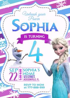 a frozen princess birthday party with the number four