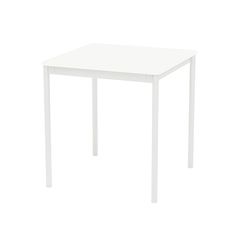 Base Table: Square + Small - 27.6" + White Laminate + ABS Edge + White